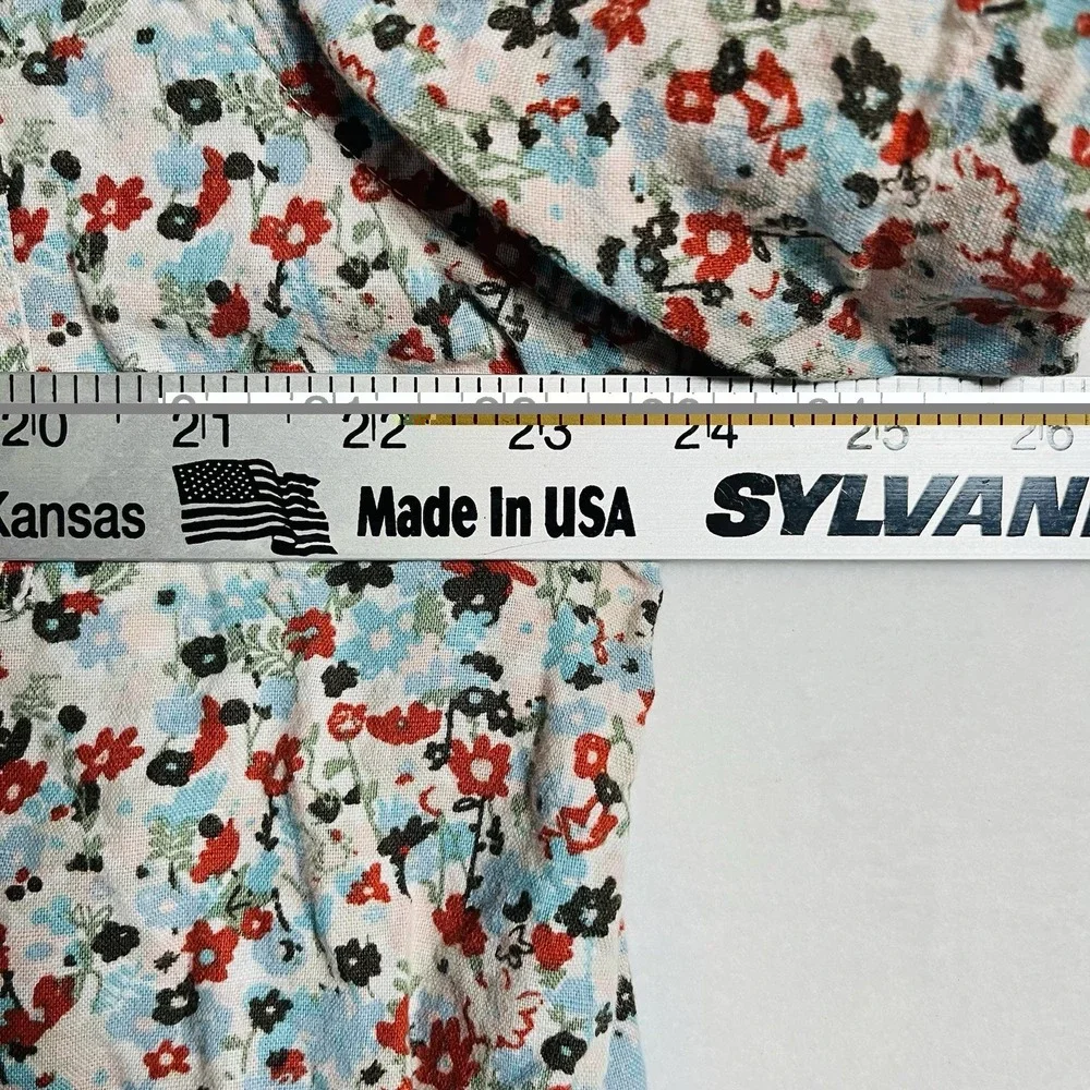 Banana Republic Slim Fit Floral Linen Short Sleeve Button-Down Shirt Size XL
